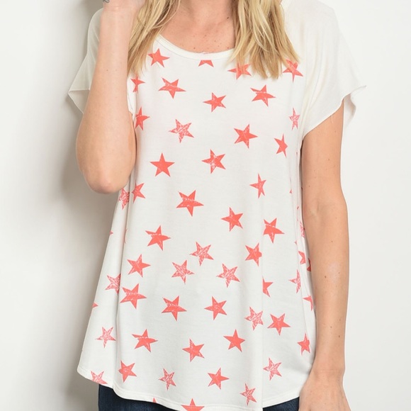 IVORY peach star top T-shirt - Top - Picture 2 of 3